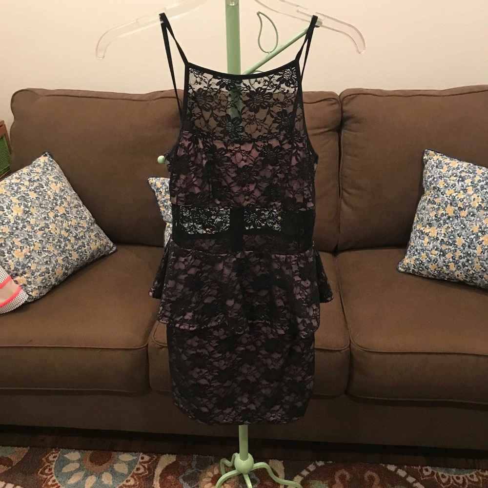 Formal Lace Peplum BodyCon Dress